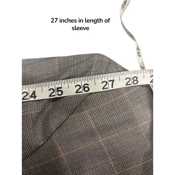 Cremieux Collection 46L Wool Blazer Loro Piana Fabric Windowpane Plaid Canada